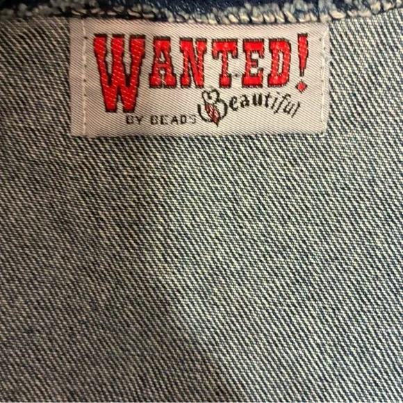VTG Wanted by Beads 3-Pc Denim Set - Large - Fringe & Lace - Western Boho - Picture 8 of 8